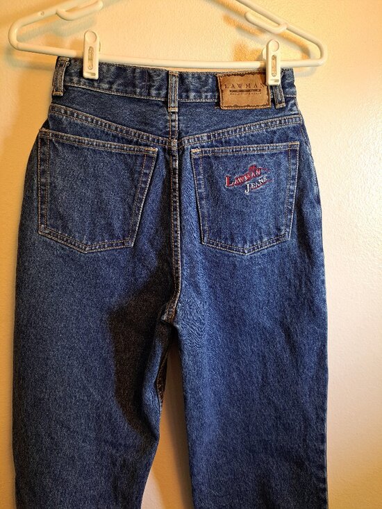 Lawman Western Denim - Vintage 80's,90's Lawman High Rise Western Jeans With Embroidered Logo Pocket